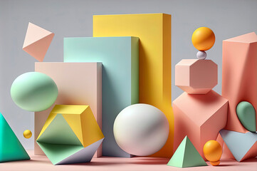 colorful geometric shapes with pastel tones,wallpaper