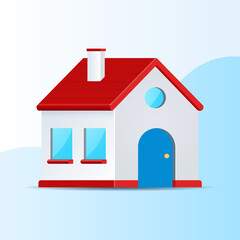Simply home icon. House logo. Web vector illustration in 3D style