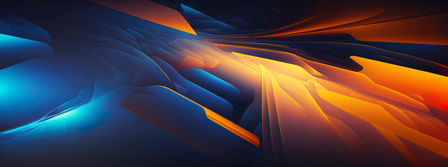 elegant blue and orange abstract wave wallpaper, abstract orange and blue background