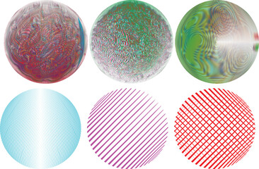 Set of spheres . Lines constructed transparent sphere .Vector  .Technology sphere Logo . Design element for posters, social media, templates, flyers, brochures . Abstract trendy transparent circles