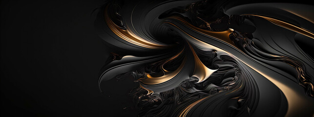 Black abstract wallpaper, black abstract waves background