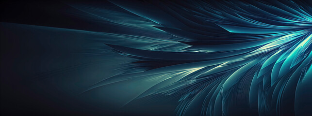 Panoramic blue abstract wave wallpaper, blue background