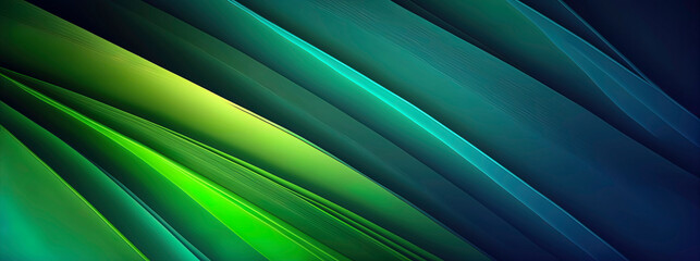 Panoramic blue and green abstract wave wallpaper, blue and green background