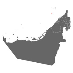 United arab emirates map claimed by Sharjah, geography blank concept, background vector illustration