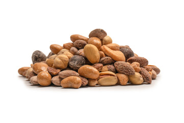  A group of almonds, pistachios, walnuts, macadamia, cashews.