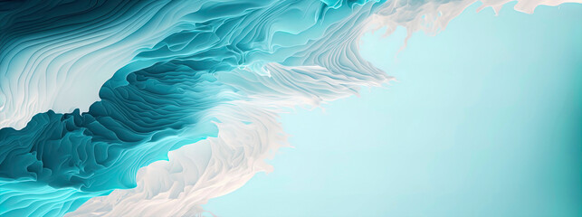 Fototapeta na wymiar blue pastel abstract wave panoramic wallpaper