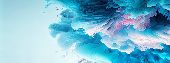 Fototapeta na wymiar Panoramic pastel blue abstract wave wallpaper, pastel blue background