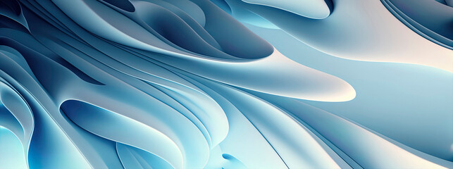 Panoramic pastel blue abstract wave wallpaper, pastel blue background