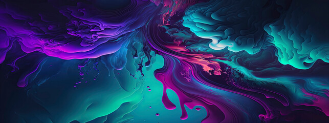 blue, green and purple abstract panoramic wallpaper, abstract wave background