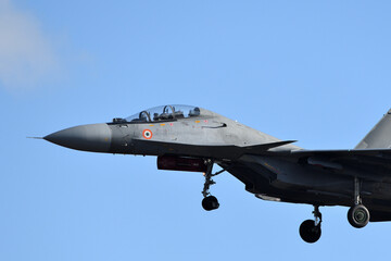 An Indian Air Force fighter jet on approach.