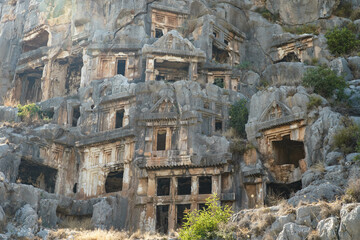 Rock Tombs in Myra Ancient City in Demre, Antalya, Turkiye