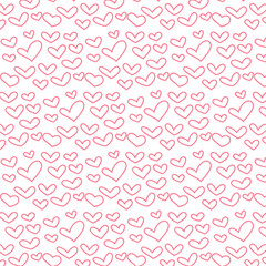 Pink Doodle Heart Line Pattern
