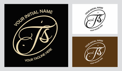 Logo signature Ts T s initial handwriting Ts initial handwriting template vector hand lettering for designs or for identity