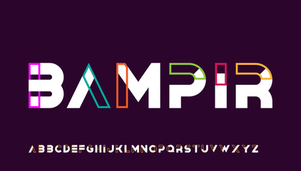 Fototapeta hollow stylish bold capital alphabet letter logo design obraz