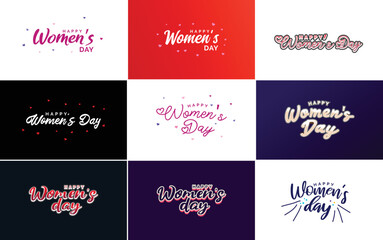 Fototapeta na wymiar Set of International Women's Day cards with a logo