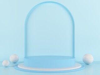 Minimal scene abstract podium geometric shape pastel color. design template modern style wall background for booth ,stage ,product display ,table ,mock up composition. 3d rendering ,3d illustration