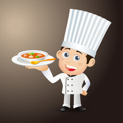 Chef with different poses. vector
