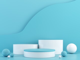 Minimal scene abstract podium geometric shape pastel color. design template modern style wall background for booth ,stage ,product display ,table ,mock up composition. 3d rendering ,3d illustration