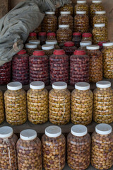 Local dates on display outside a shop in the Egyptian oasis town of Siwa, Egypt. .