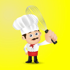 Chef with different poses. vector