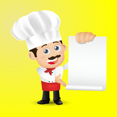 Chef with different poses. vector