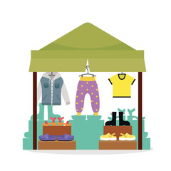 Obraz premium Shop with clothes and shoes