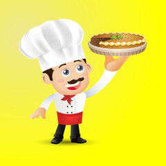 Chef with different poses. vector