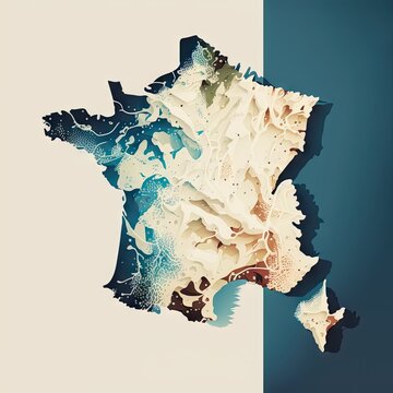 Carte France effet stylis&eacute;