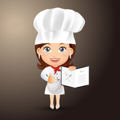 Chef with different poses. vector