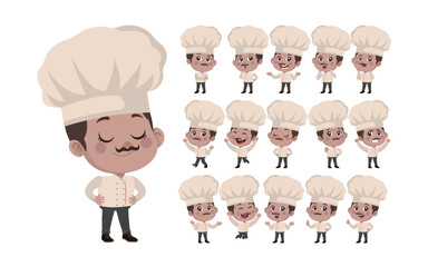 Set of Chef characters in different poses
