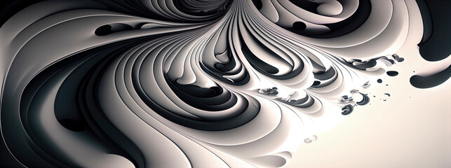 Fototapeta premium Panoramic white abstract wave wallpaper, white background
