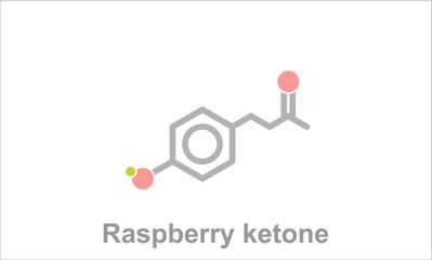 Simplified formula icon of raspberry ketone. - obrazy, fototapety, plakaty