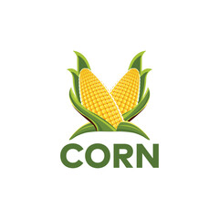  corn and farm field as an icon for healthy organic product label Vector