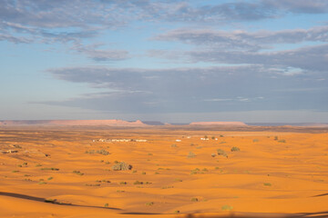 Beautiful sand dunes in the Sahara desert.