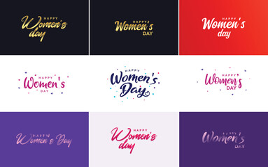 Happy Women's Day design with a realistic illustration of a bouquet of flowers and a banner reading March 38