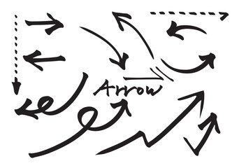 矢印　筆の手書き　セット