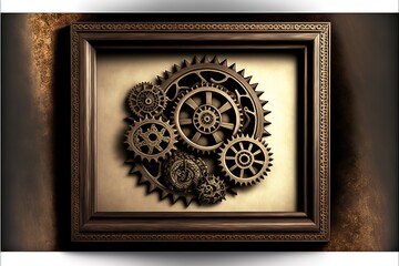 gears and cogs design frame. Generative AI