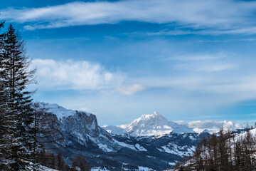 Winter sunset in the italian alps