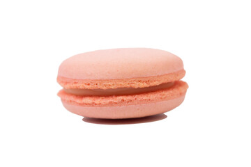 Pink delicious macaroons cookies with cream.