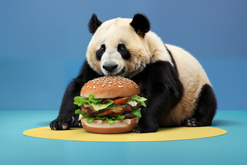 panda eating a sandwich, Generative AI