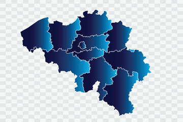 Belgium Map indigo Color on White Background quality files png