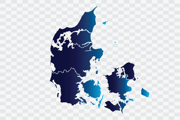 Denmark Map indigo Color on White Background quality files png
