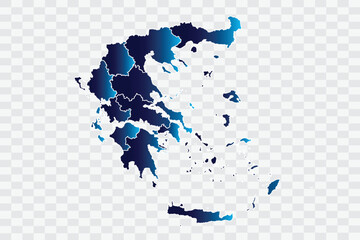 Obraz premium Greece Map indigo Color on White Background quality files png