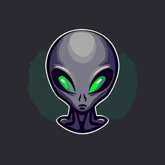 Alien flat design, Alien vector art