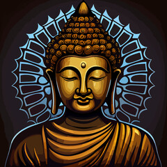 buddha flat design, vector art, buddha icon