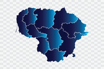 Lithuania Map indigo Color on White Background quality files png