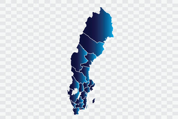 Fototapeta premium Sweden Map indigo Color on White Background quality files png
