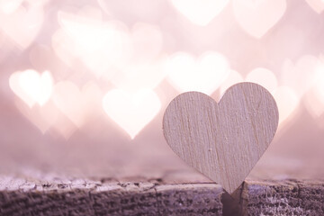 Hearts on bokeh background