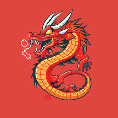 Fototapeta premium chinese dragon illustration