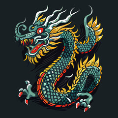 chinese dragon vector icon illustration